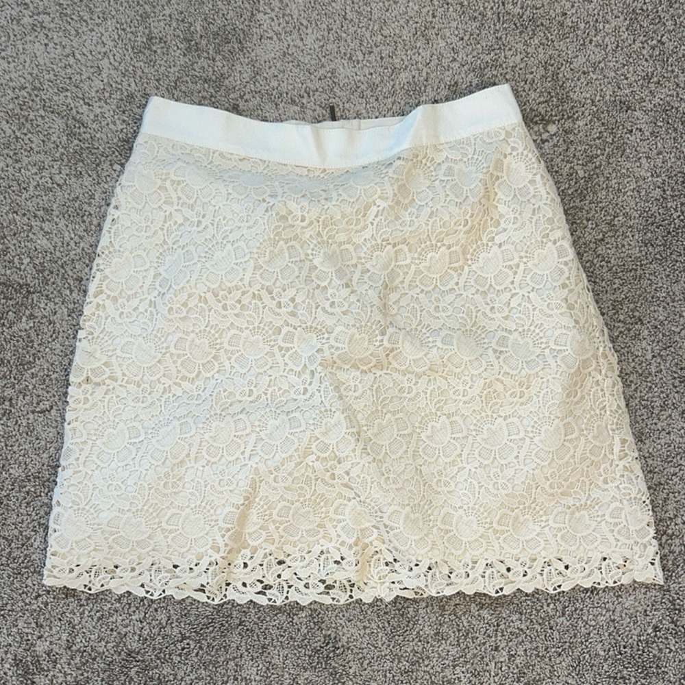 Ann Taylor Loft White Skirt